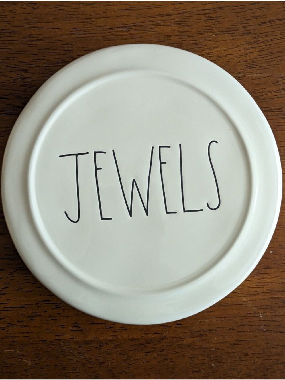 Rae Dunn Artisan Collection White Ceramic "Jewels" Lidded Storage Box By Magenta